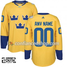 Adidas Maillot de Hockey Suède Personnaliser Coupe du monde de hockey sur glace 2016 Jaune Premier - Enfant
